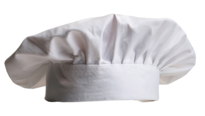 A classic white chef's hat