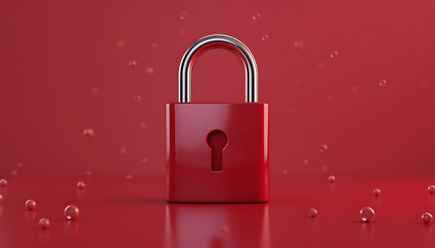 "Padlock Icon as a Symbol of Cybersecurity and Digital Data Protection in Modern Security Interfaces"

