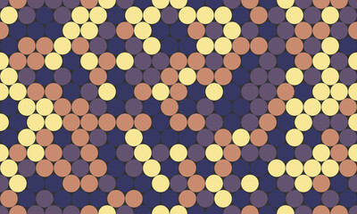 Abstract geometric pattern featuring a mesmerizing mosaic of pastel circles in muted tones.