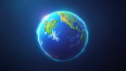 Detailed view of Earth, highlighted
