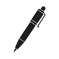 Black pen icon, Ball pen glyph icon. Vector illustration