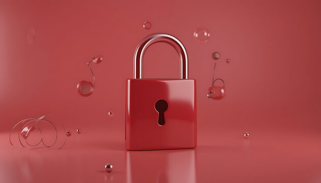 "Padlock Icon as a Symbol of Cybersecurity and Digital Data Protection in Modern Security Interfaces"

