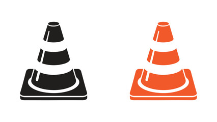 Road traffic cone icon sign vector illustration