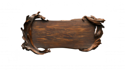 Rustic wooden graphics hanging from two sign isolated on transparent background, perfect for adding custom text or ropes,