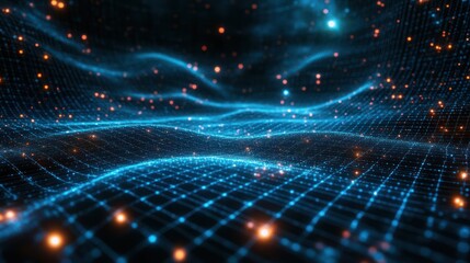 Obraz premium Digital network flowing, cosmic background