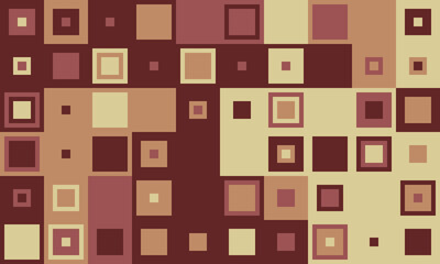 Abstract geometric pattern featuring earthy tones and varied square sizes.  Ideal for backgrounds, website design, or textile prints.  Modern, minimalist aesthetic conveying balance and order.