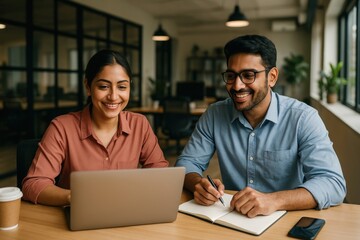 Fototapeta premium Collaborative office meeting success