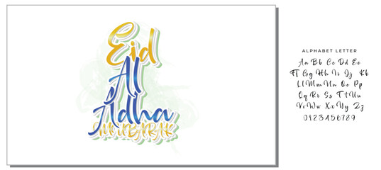  Eid al-Adha handwritten lettering.
