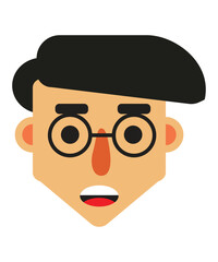  Vector Avatar of Serious Man with Glasses