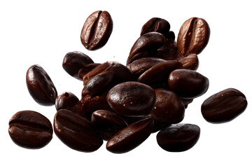 Obraz premium Coffee beans on clear background for culinary designs
