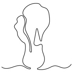 Vegetable Continuous Line Art