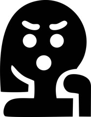 Angry Female Silhouette Icon