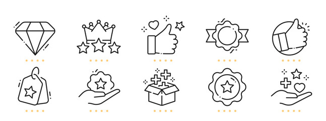 Benefits line icons. Editable stroke