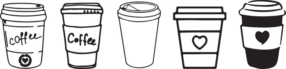 Coffee Cup Set Vector Design