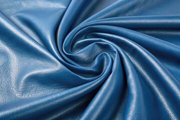 Fototapeta premium Vibrant Blue Leather Texture With Elegant Folds and Sheen Generative AI