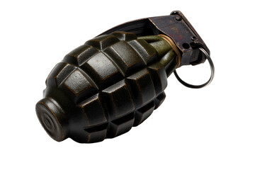 Military grenade on transparent background
