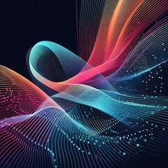 Futuristic Dynamic Flow with Gradient Mesh and Particles with Generative AI.