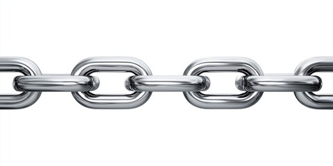 Chrome metal chain links. strong connected structure background used in industry and security themes