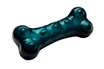 Colorful dog chew toy in fun bone shape for pet playtime