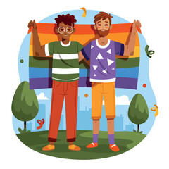 Cute Flat Pride Month Composition