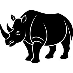 Obraz premium rhino vector icon on white background