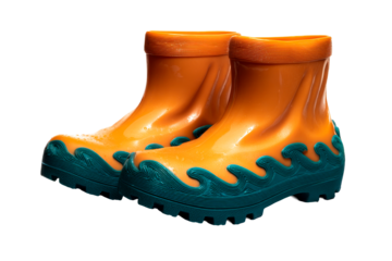 Colorful rubber boots designed for outdoor activities and fun