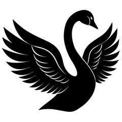 swan wings up vector icon white background