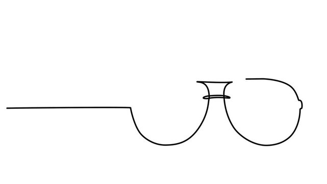 continuous one line drawing of glasses. vector illustration