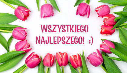 Wszystkiego najlepszego kartka tulipany  © Monika Janiak-Klicha