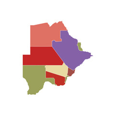 Colorful Botswana Map Vector Design