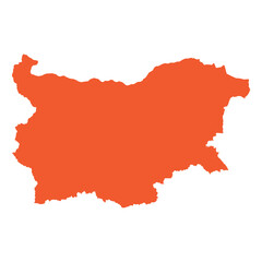 Orange Bulgaria Map Simple Outline