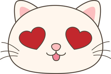 Cute Cartoon Cat Faces with Big Eyes – Kawaii Style Animal Vector
