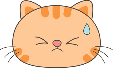 Cute Cartoon Cat Faces with Big Eyes – Kawaii Style Animal Vector
