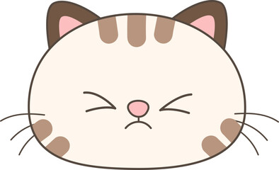 Cute Cartoon Cat Faces with Big Eyes – Kawaii Style Animal Vector