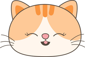 Cute Cartoon Cat Faces with Big Eyes – Kawaii Style Animal Vector