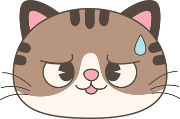 Cute Cartoon Cat Faces with Big Eyes – Kawaii Style Animal Vector