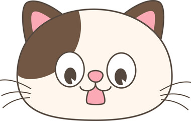 Cute Cartoon Cat Faces with Big Eyes – Kawaii Style Animal Vector