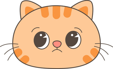 Cute Cartoon Cat Faces with Big Eyes – Kawaii Style Animal Vector