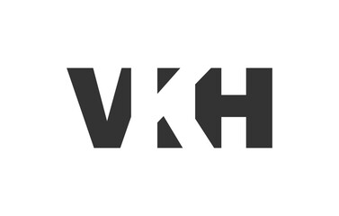 VKH logo design. Initial letter V K H bold font style for tech startups, consulting, corporate branding. Creative company name, headlines typography identity, trendy logotype.
