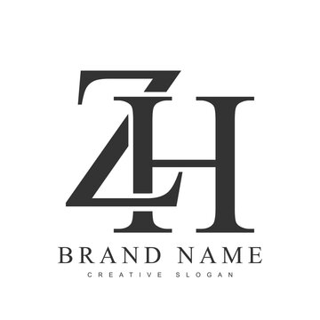 ZH trendy logotype template. Initial letter z and h classic font style. Creative logo for company name or identity.