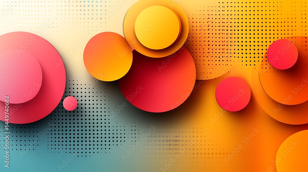 Poster abstract circles modern colorful gradient background