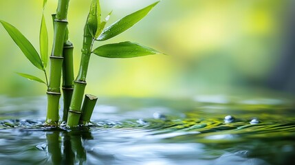 Bamboo stalks and leaves sticker in a Zen-inspired spa