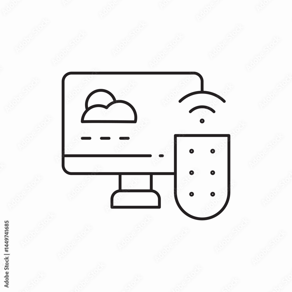 Aufkleber computer monitor remote controller icon vector sign