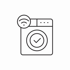 Wifi washing machine smart icon vector sign