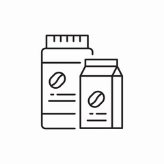 Coffee beans package bag icon vector sign