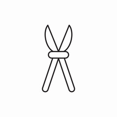 Garden scissors pruning tool icon vector sign