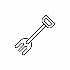 Garden fork digging tool icon vector sign