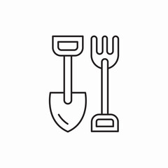 Garden tools equipment set icon vector sign