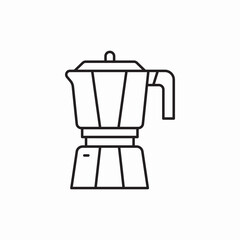Moka pot coffee maker icon vector sign
