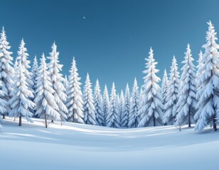 Fototapeta premium Snowy Winter Forest Landscape